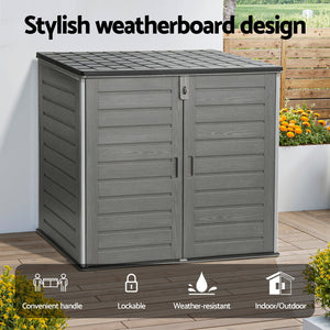 Outdoor Storage Box | 1170L | Lockable Container Cabinet | Tool Shed | Grey