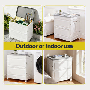 Outdoor Storage Box | 159L | Stackable Cupboard | Camping Organiser | Wheels