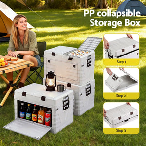 Outdoor Storage Box | 60L | Foldable Collapsible Camping Bin | Organiser