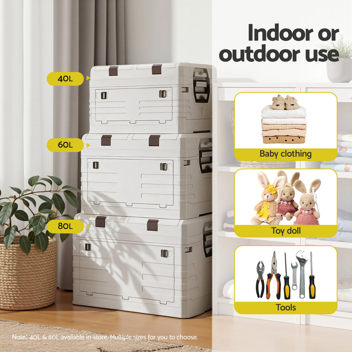 Outdoor Storage Box | 60L | Foldable Collapsible Camping Bin | Organiser