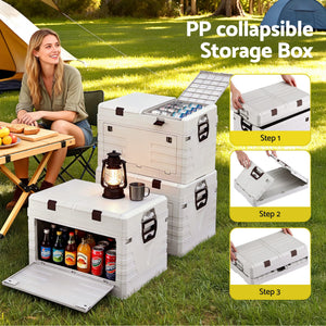 Outdoor Storage Box | 80L | Foldable Collapsible Camping Bin | Organiser