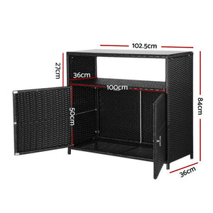 Gardeon Outdoor Storage Cabinet | Wicker Box Shed | Tools Shelf Chest | Garden