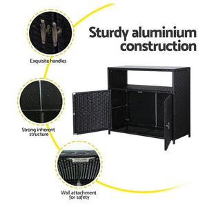 Gardeon Outdoor Storage Cabinet | Wicker Box Shed | Tools Shelf Chest | Garden