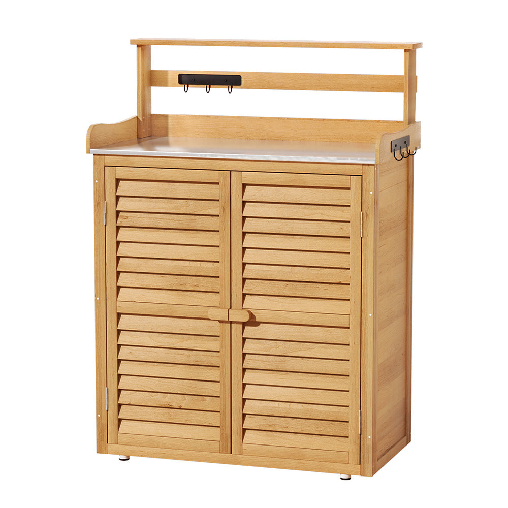 Outdoor Storage Cabinet Box | Potting Bench Table | Shelf Chest | Garden Shed