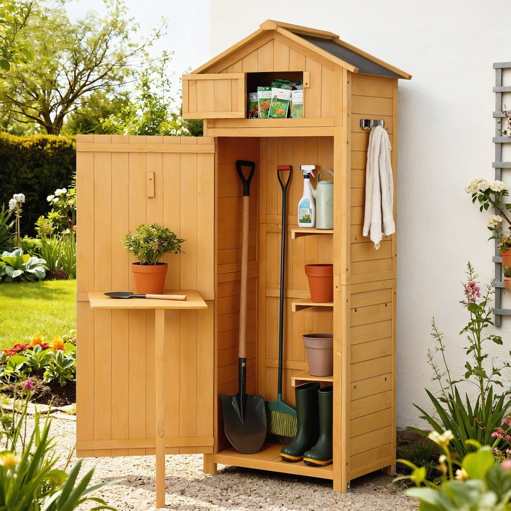 Outdoor Storage Cabinet | Folding Table | Adjustable Cupboard | Tool Organiser