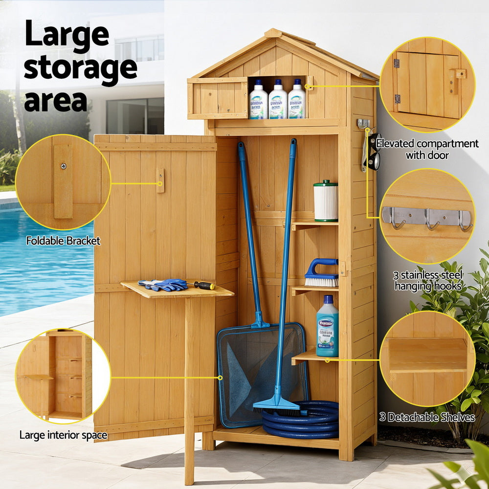 Outdoor Storage Cabinet | Folding Table | Adjustable Cupboard | Tool Organiser