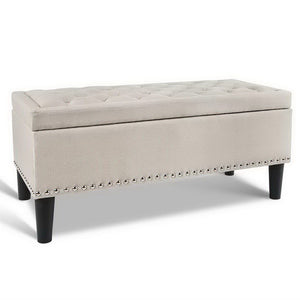 Storage Ottoman Blanket Box | 96cm | Linen | Taupe