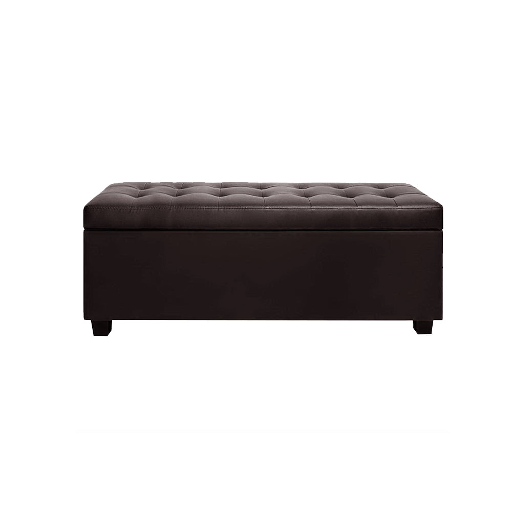 Storage Ottoman Blanket Box | 97cm | Leather | Brown
