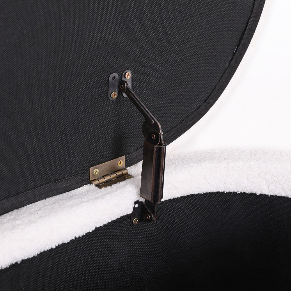 Artiss Storage Ottoman Blanket Box | 87cm | Boucle Fabric | Oval