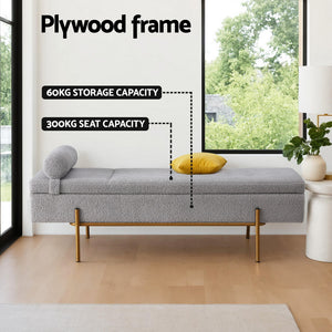 Storage Ottoman Bench | 140cm | Pillow Top | Bed End Foot Stool