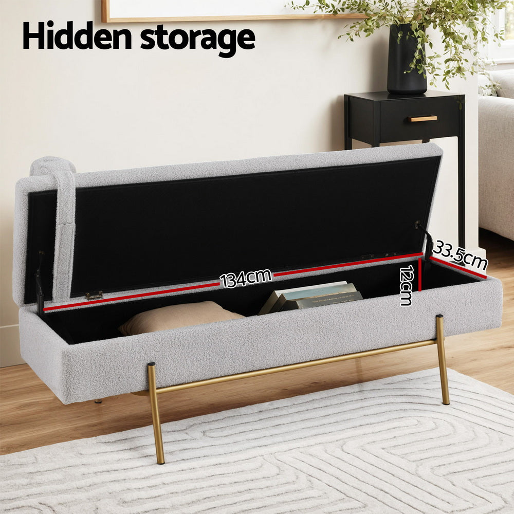 Storage Ottoman Bench | 140cm | Pillow Top | Bed End Foot Stool