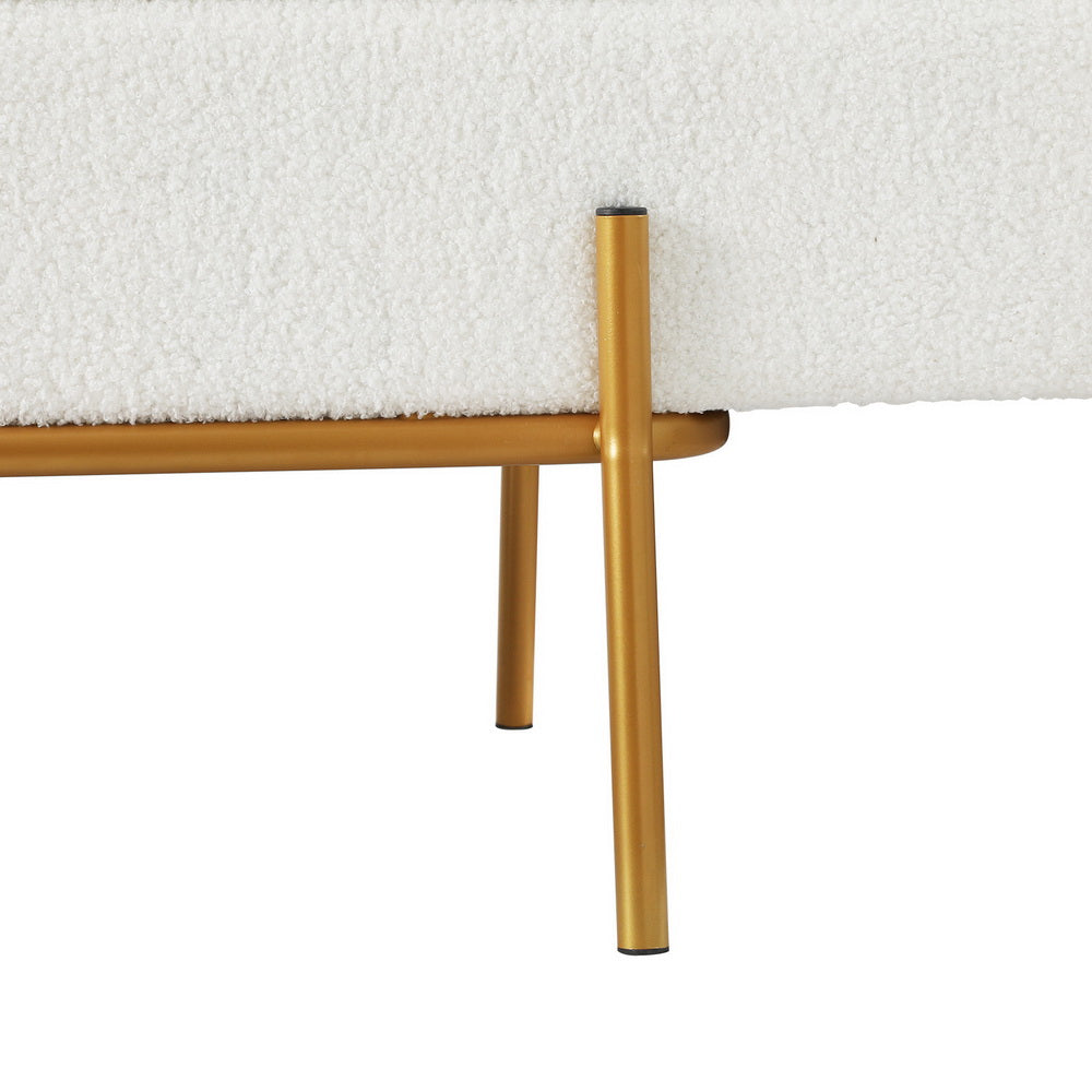 Artiss Storage Ottoman Bed | 140cm | Pillow | Boucle Fabric