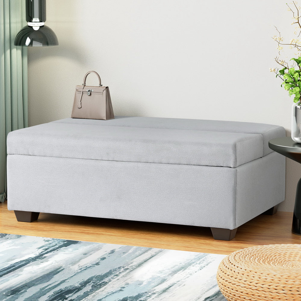 Artiss Ottoman Storage Sofa Bed | 112cm | Foldable | Grey
