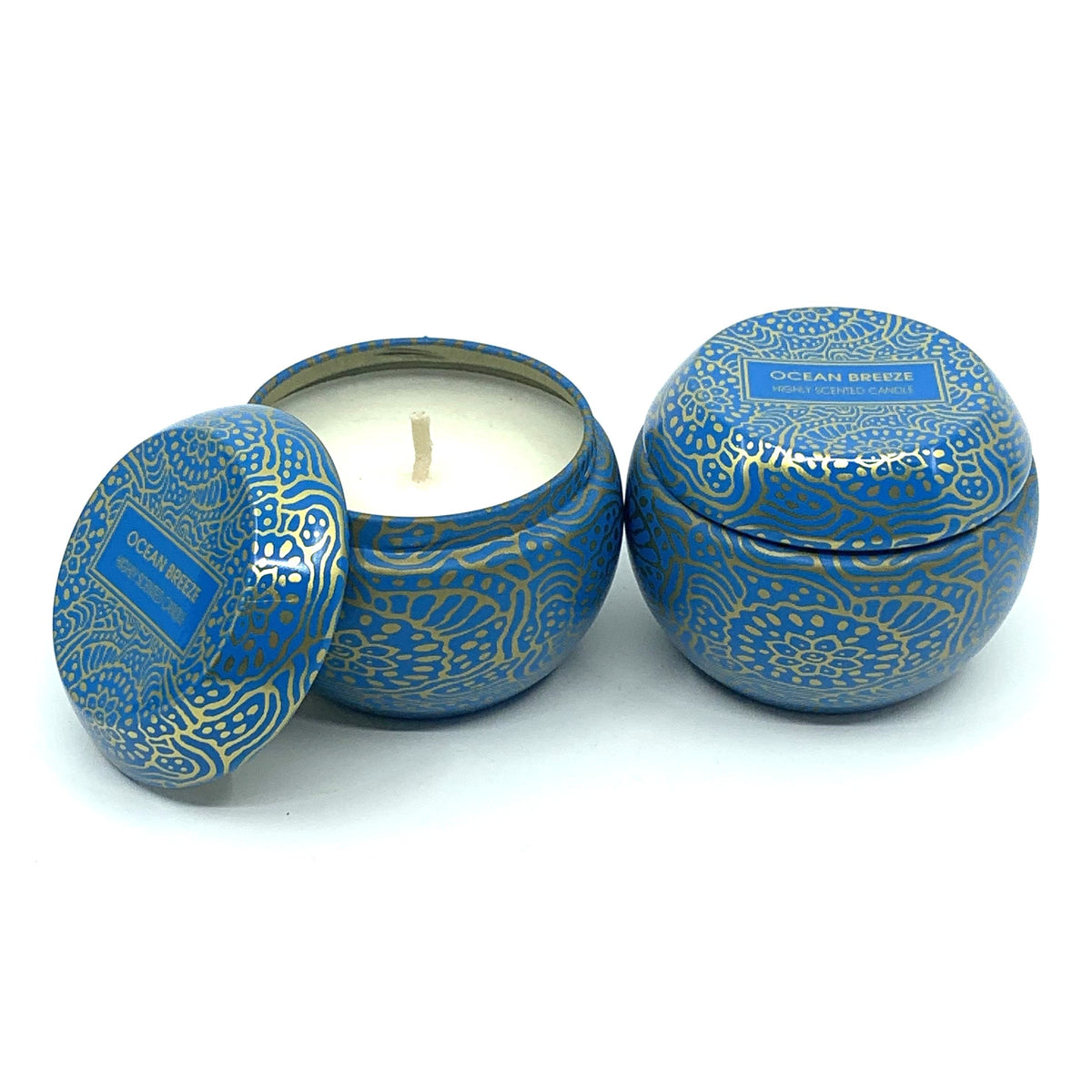 Ocean Breeze Fragranced Soy Candle | 65mm x 50mm | 2 Pack