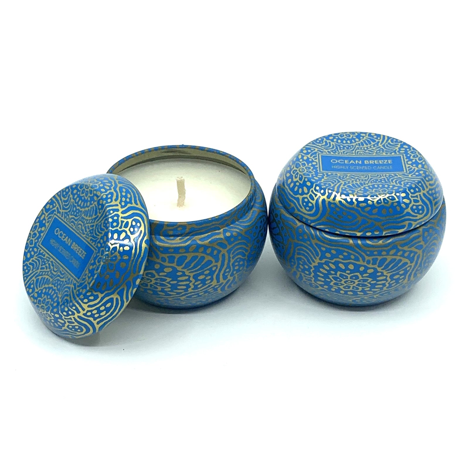 Ocean Breeze Fragranced Soy Candle | 65mm x 50mm | 2 Pack