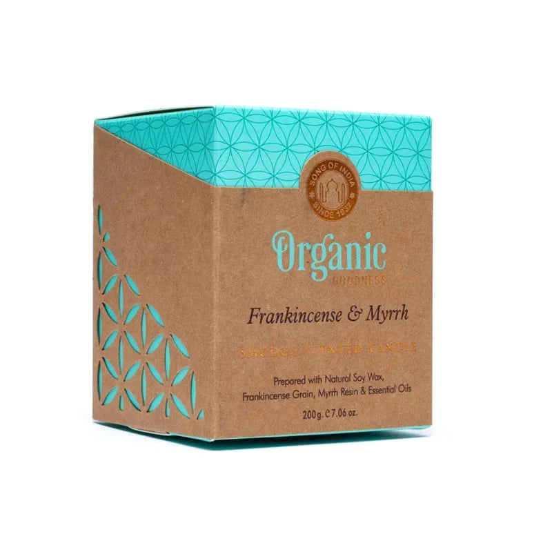 Organic Goodness Frankincense + Myrrh Smudge Candle | 50hr Burn Time