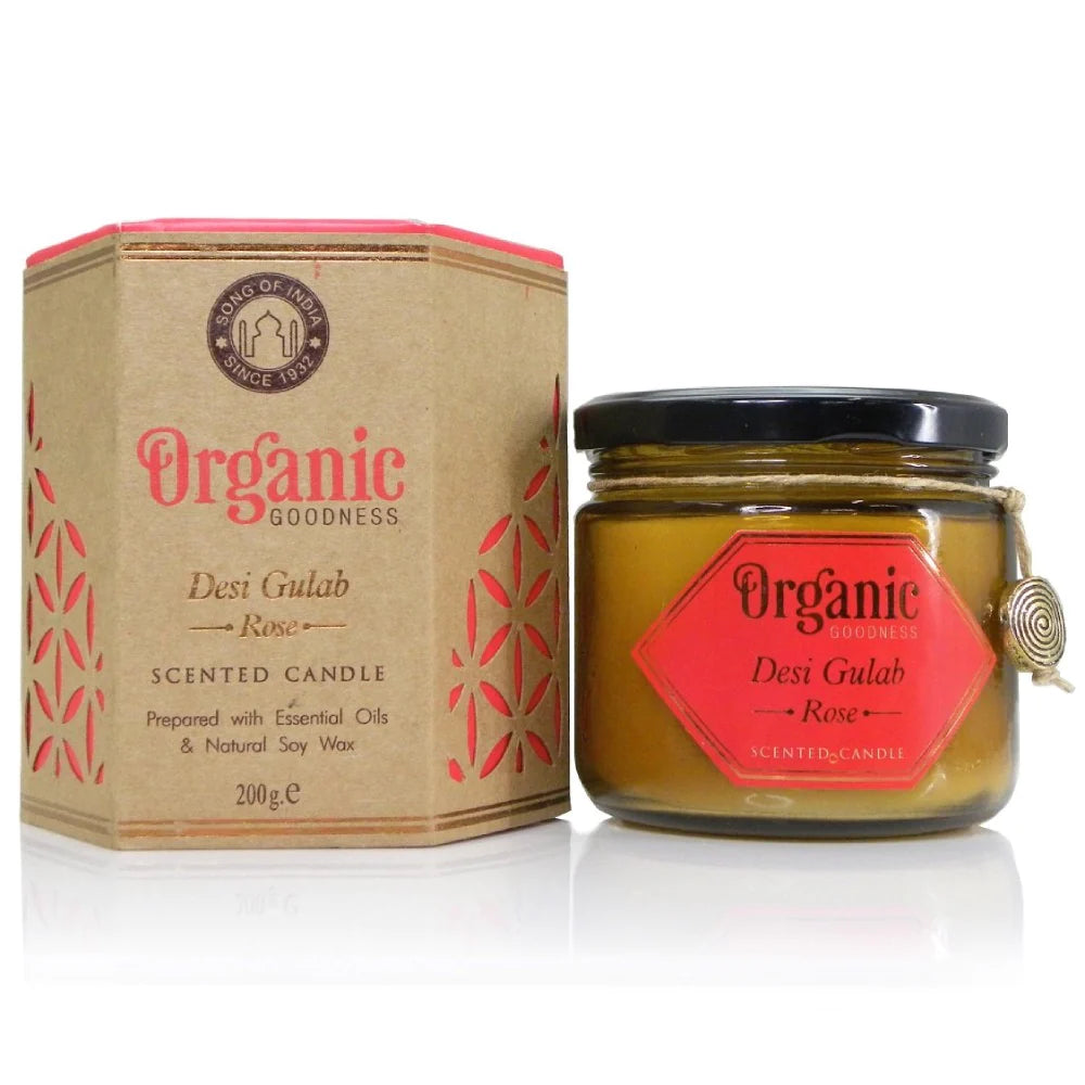 Organic Goodness Gulab Rose Candle | 60hr Burn Time