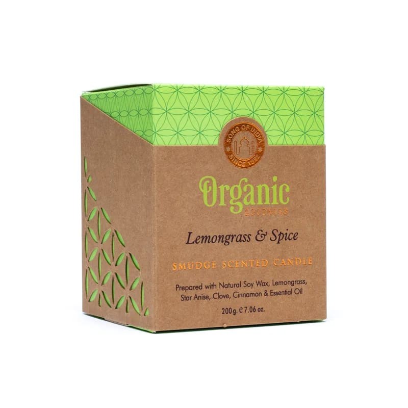 Organic Goodness Lemongrass Spice Smudge Candle | 50hr Burn Time