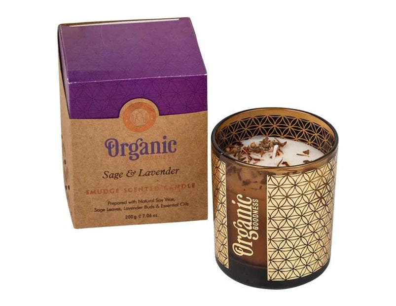 Organic Goodness Sage + Lavender Smudge Candle | 50hr Burn Time