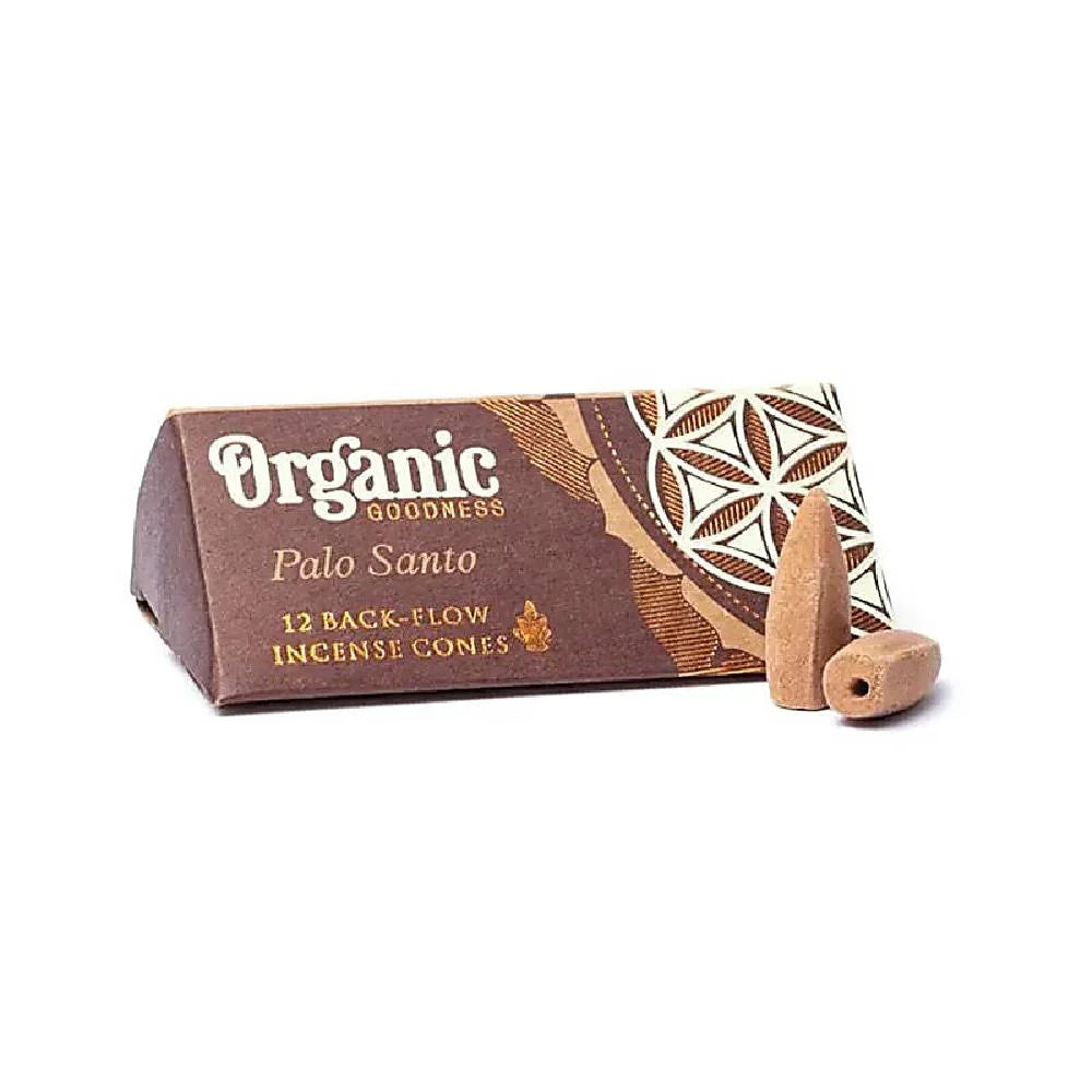 Organic Goodness Palo Santo Backflow Incense Cones | 6 Pack (6 x 12 Cones)