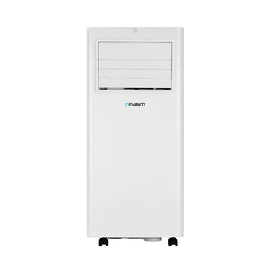 Devanti Portable Air Conditioner | 7000BTU Cooling, Mobile Fan Cooler, Dehumidifier