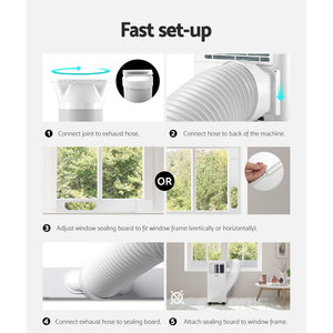 Devanti Portable Air Conditioner | 7000BTU Cooling, Mobile Fan Cooler, Dehumidifier