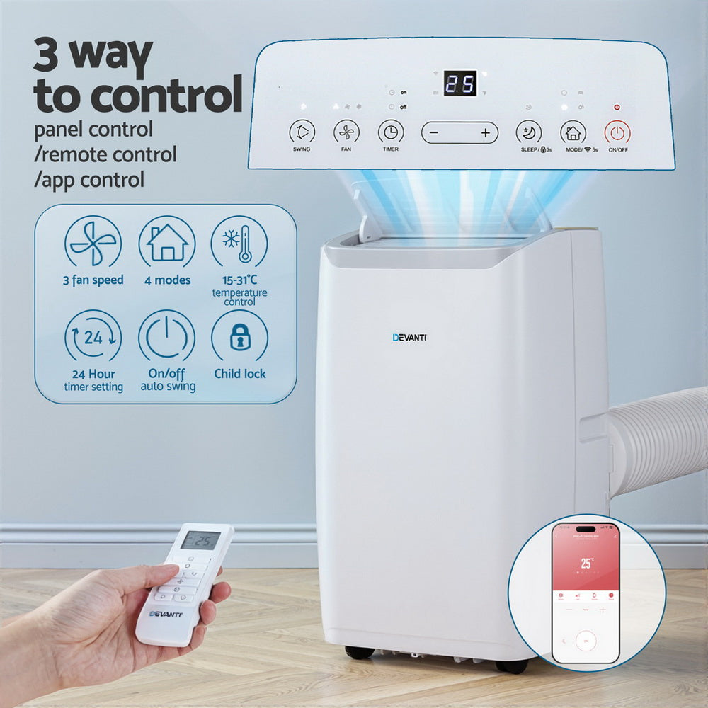 Portable Air Conditioner 3-in-1 | Dehumidifier & Fan | 14,000BTU Cooling