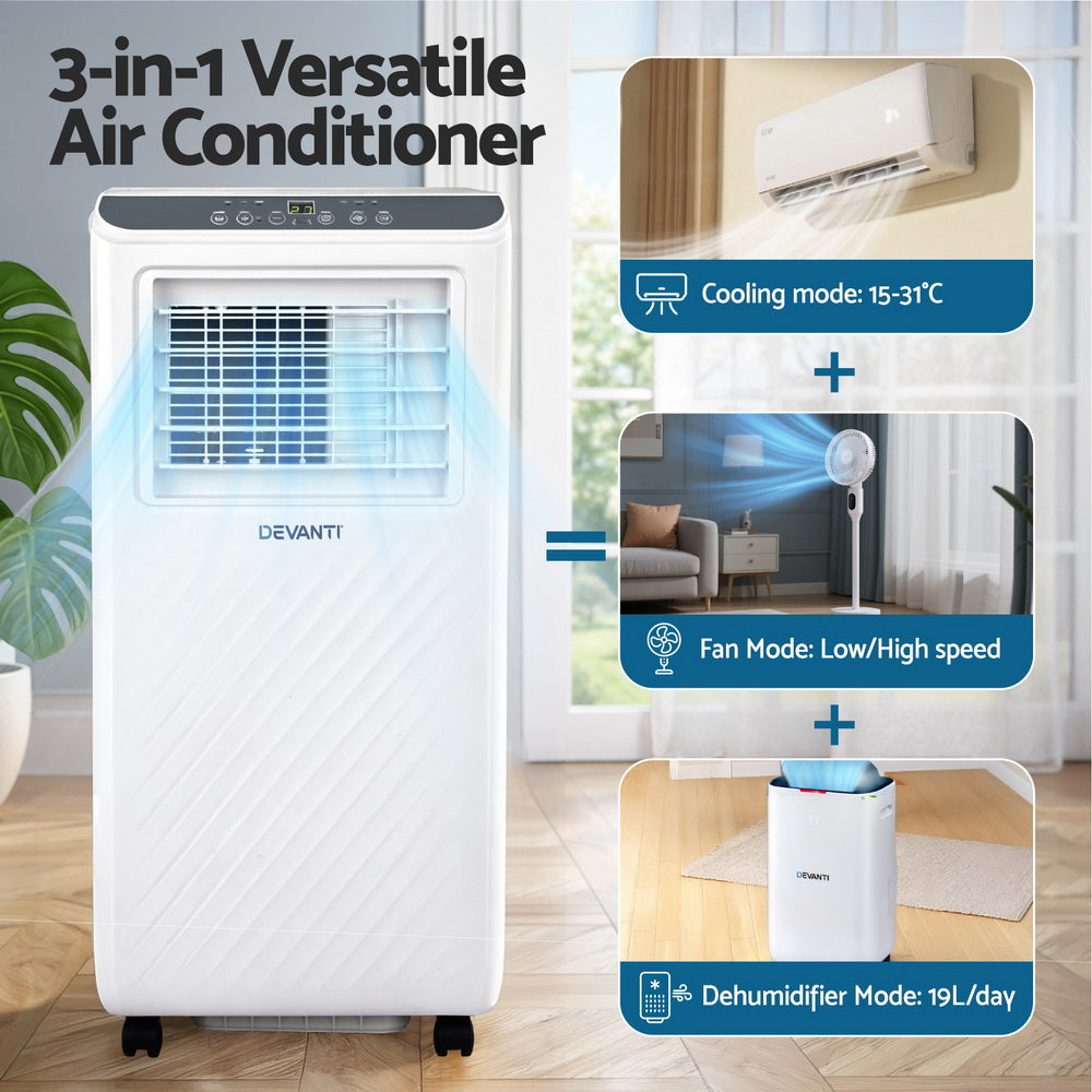 Portable Air Conditioner 3-in-1 | Dehumidifier & Fan | 7000BTU Cooling