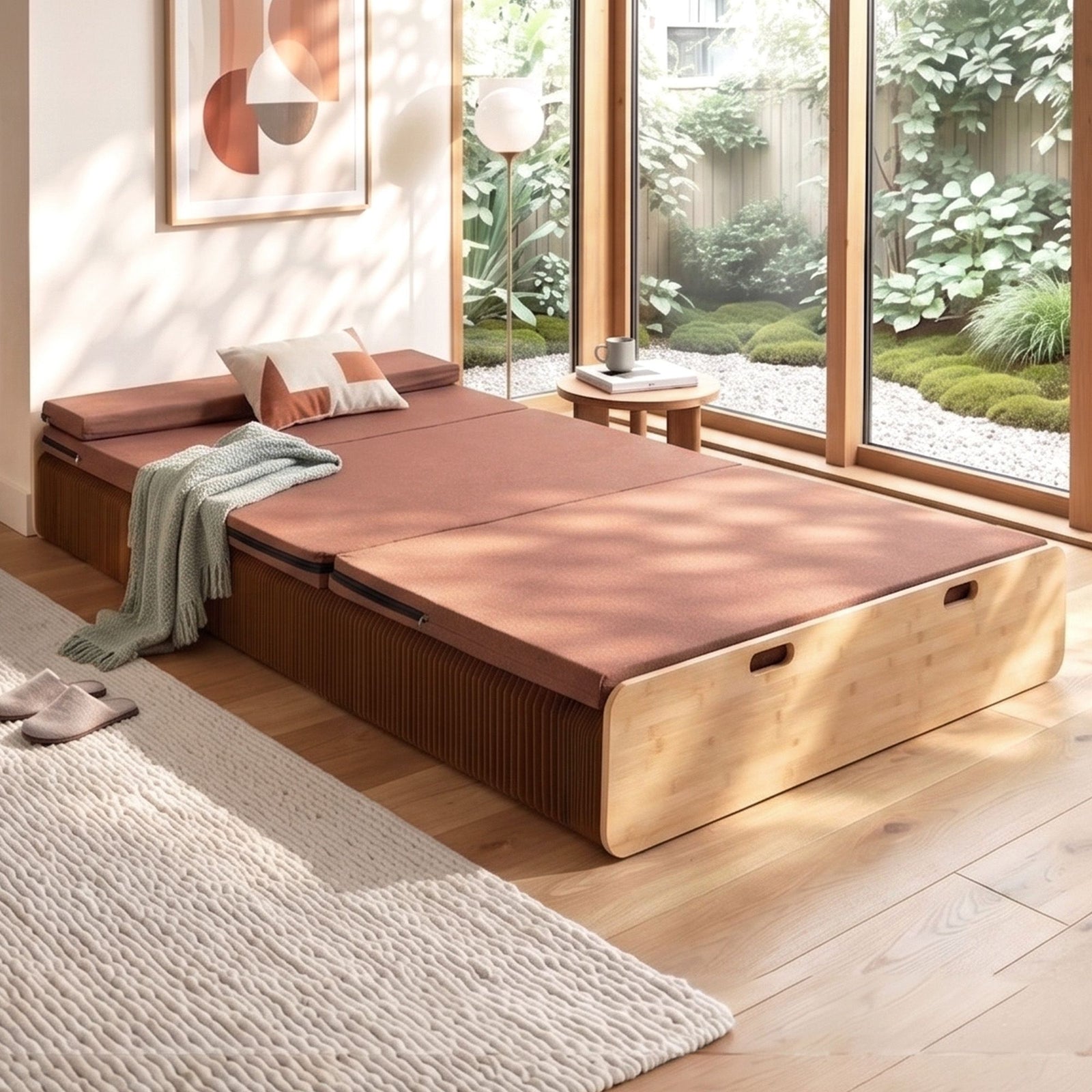 Folding Kraft Paper Bed Frame | Mattress & Pillow Included | 200 x 120cm