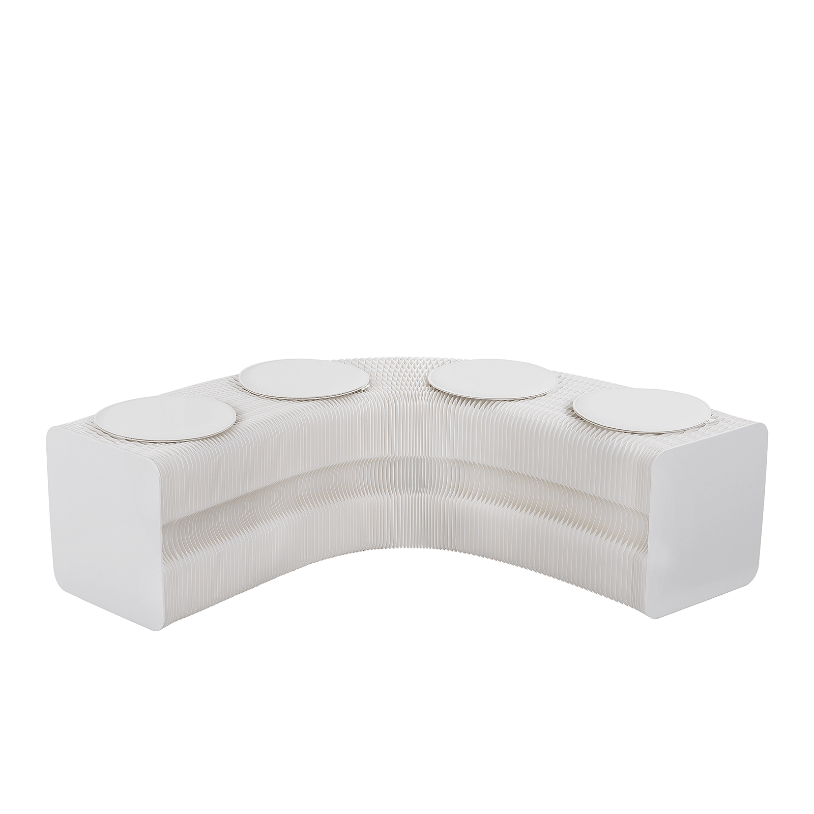 Folding Paper Bench | Expandable Accordion Stool with 4 PU Seat Pads