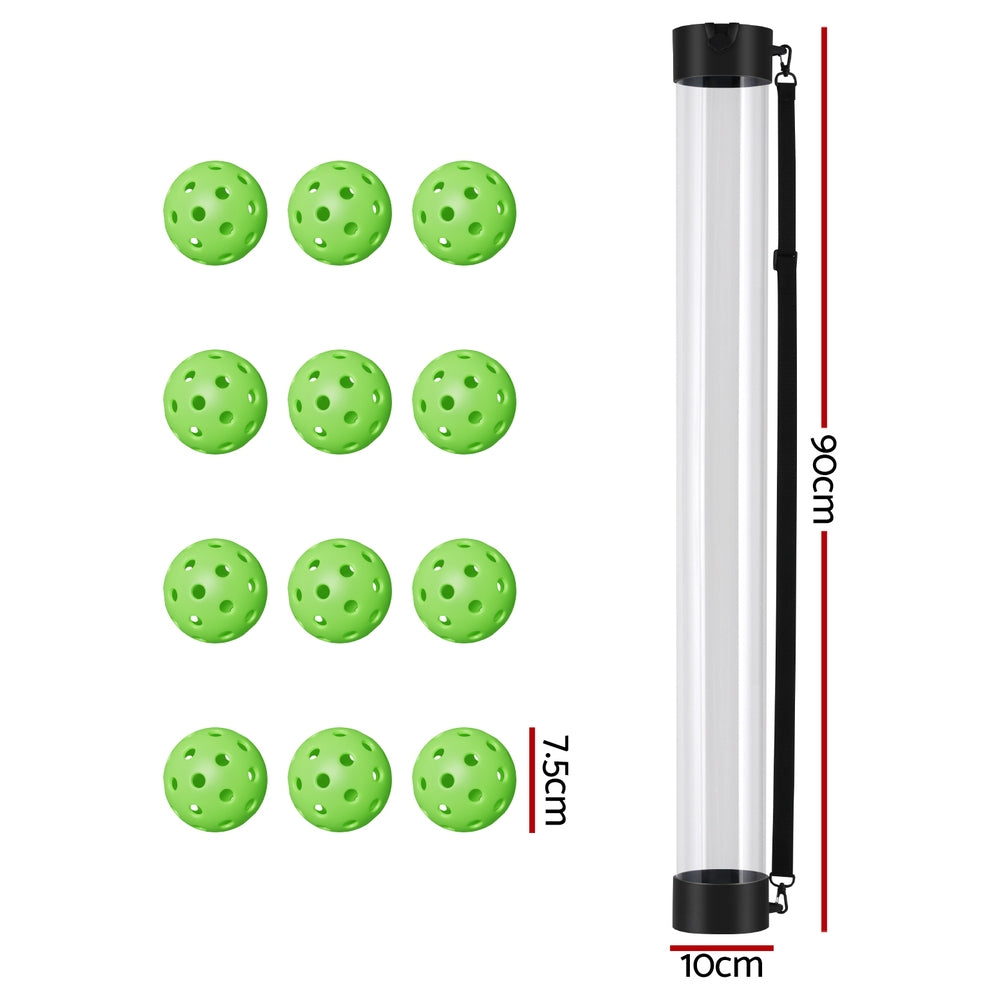 Everfit Pickleball Set | 12 Balls + Collector Tube | Multi-Ball Retriever with Strap