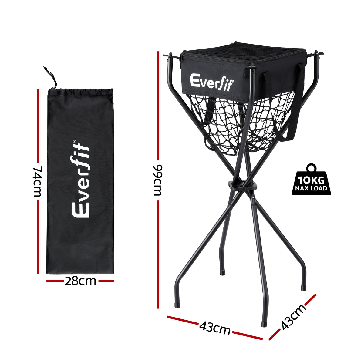 Foldable Ball Cart | Portable | For Pickleball Tennis Baseball Softball