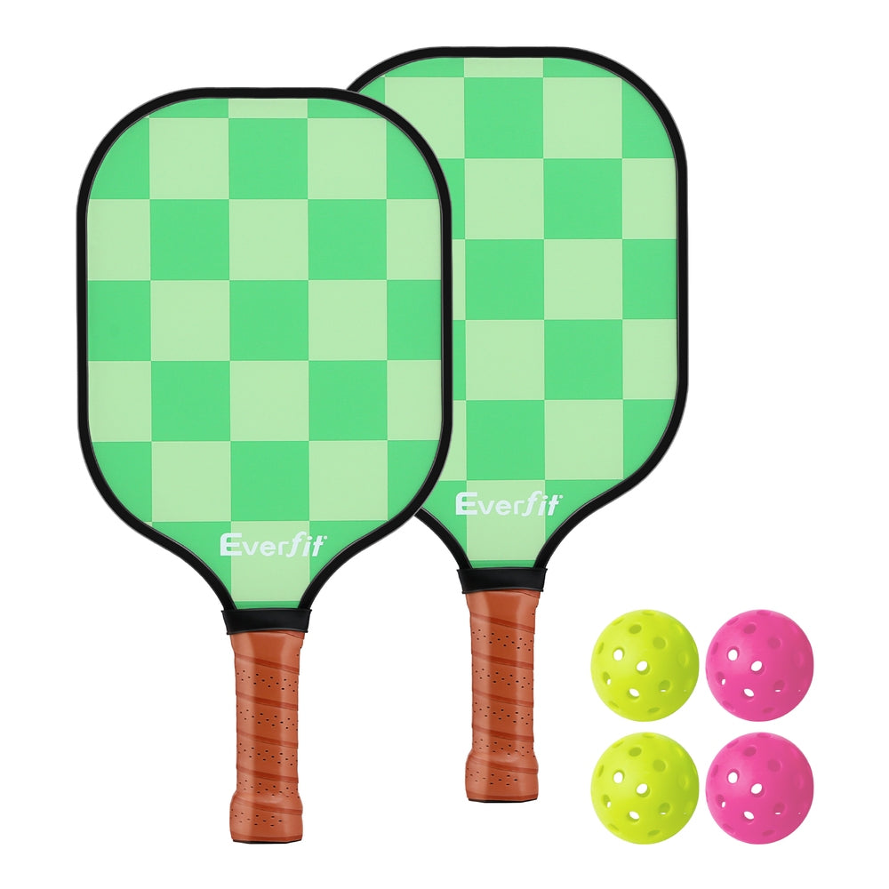 Everfit Pickleball Kit | 2PCS Fibreglass Paddles | Balls + Bag | Tournament Set