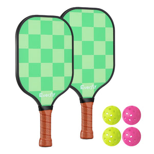 Everfit Pickleball Kit | 2PCS Fibreglass Paddles | Balls + Bag | Tournament Set