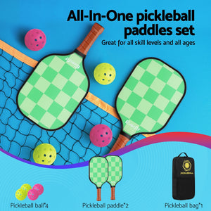 Everfit Pickleball Kit | 2PCS Fibreglass Paddles | Balls + Bag | Tournament Set