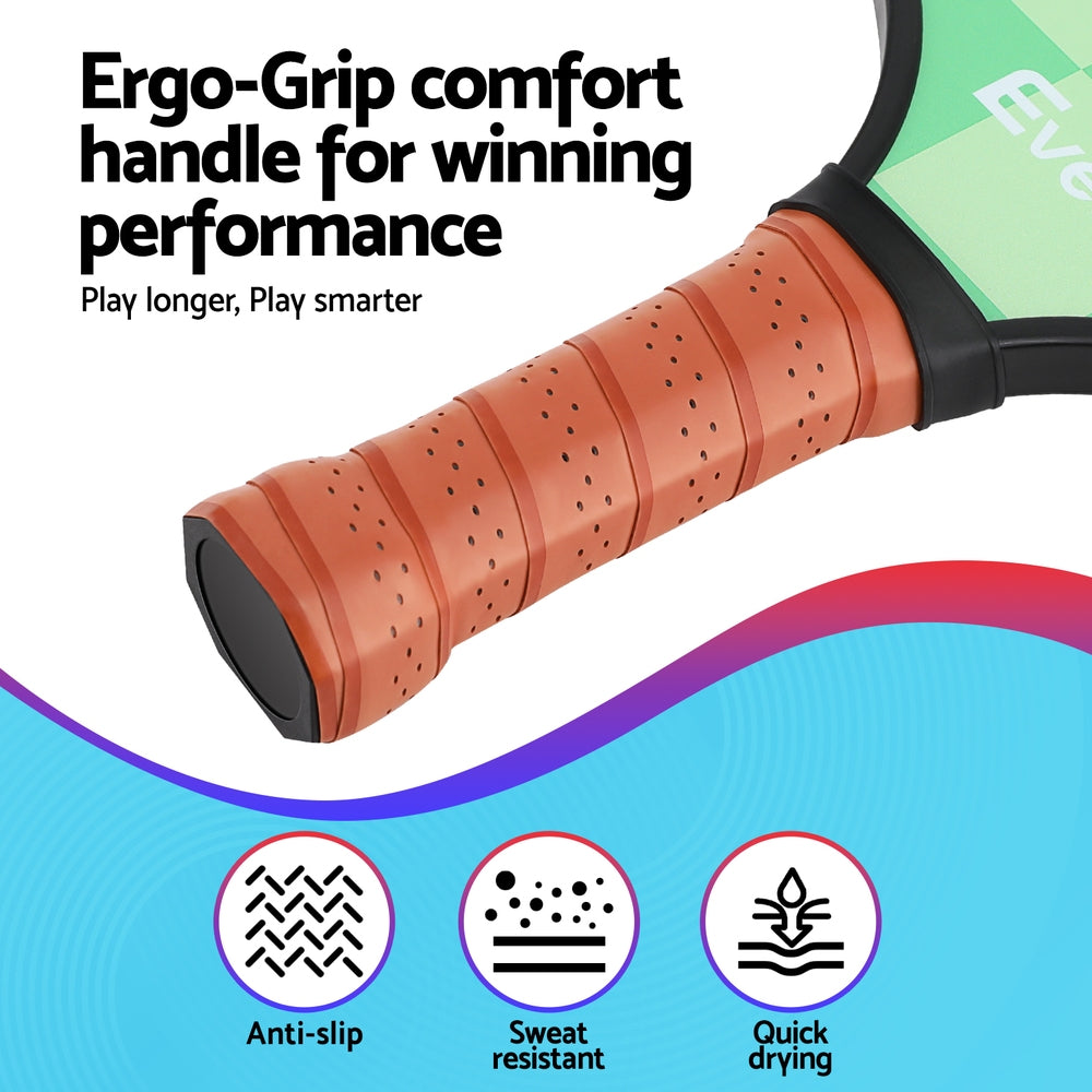 Everfit Pickleball Kit | 2PCS Fibreglass Paddles | Balls + Bag | Tournament Set