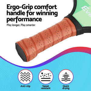 Everfit Pickleball Kit | 2PCS Fibreglass Paddles | Balls + Bag | Tournament Set