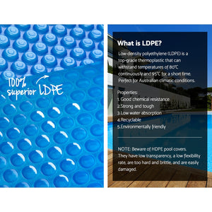 Pool Cover | 500 Micron | 10x4m | Blue Swimming Pool Solar Blanket | 5.5m Roller