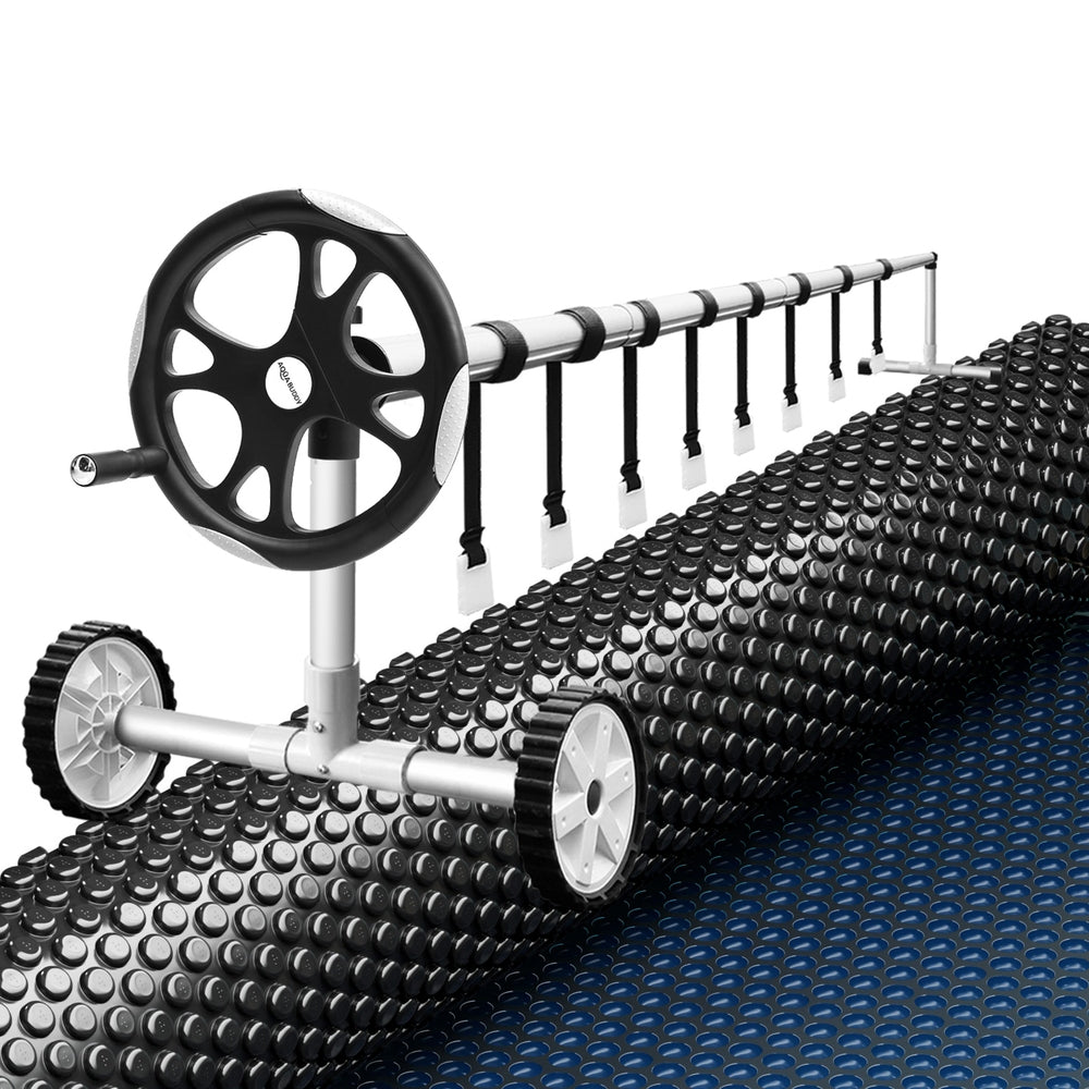 Aqua Buddy Pool Cover | 10x4m | 600 Micron with Roller 5.55m | Black