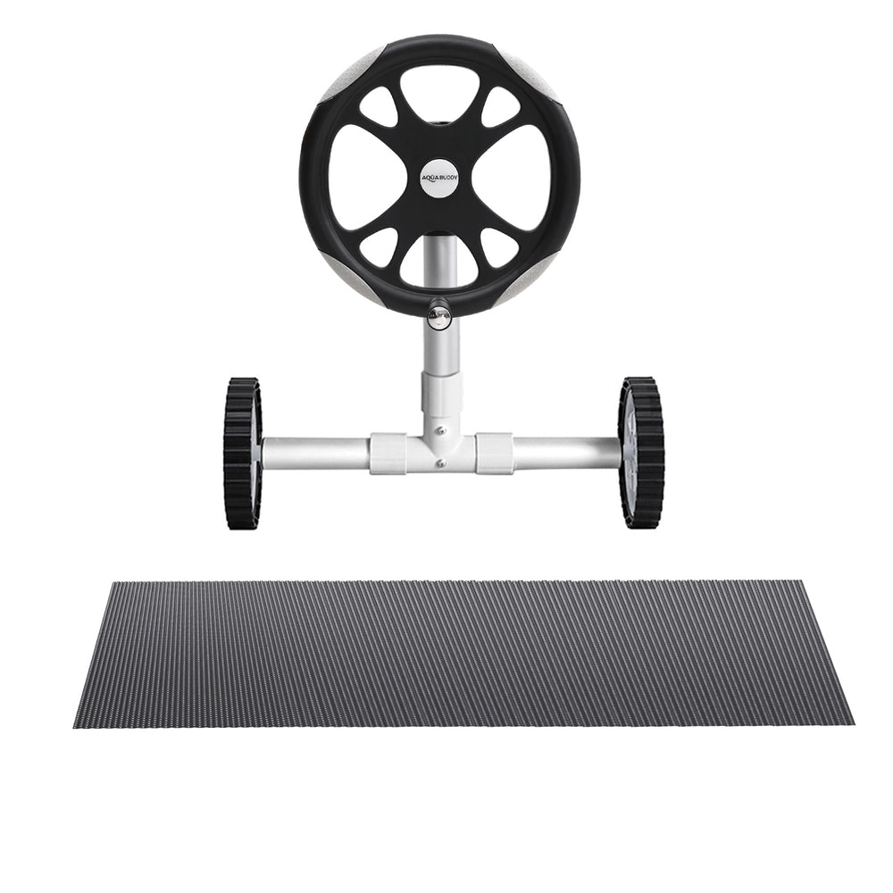 Aqua Buddy Pool Cover | 10x4m | 600 Micron with Roller 5.55m | Black