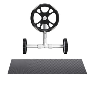 Aqua Buddy Pool Cover | 10x4m | 600 Micron with Roller 5.55m | Black