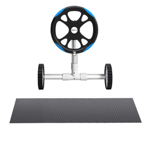 Aqua Buddy Pool Cover | 10x4m | 600 Micron with Roller 5.55m | Black Solar Blanket