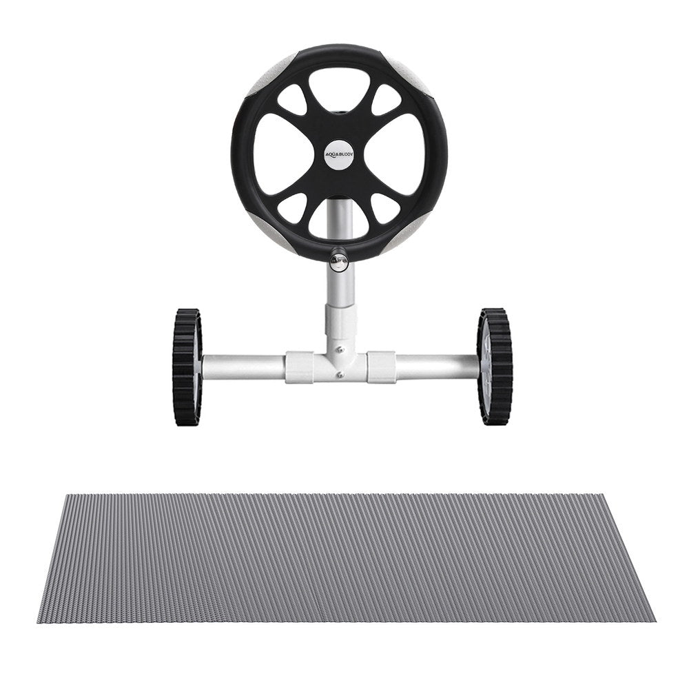 Pool Cover 600 Micron 10.5x4.2m | LDPE Solar Heat Blanket with 5.55m Roller | Blue Swimming Pool Cover