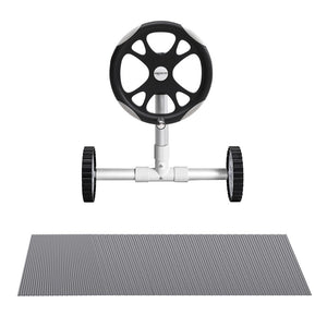 Pool Cover 600 Micron 10.5x4.2m | LDPE Solar Heat Blanket with 5.55m Roller | Blue Swimming Pool Cover