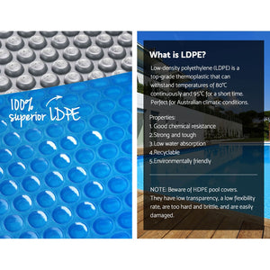 Pool Cover 500 Micron | 11x4.8m Silver Swimming Pool Solar Blanket 5.5m Blue Roller