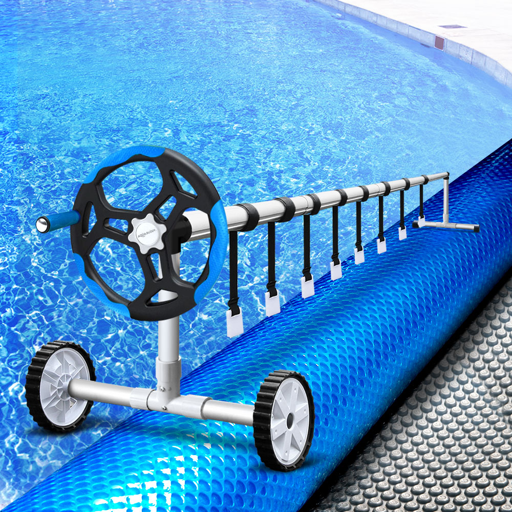 Pool Cover 500 Micron | 11x4.8m Silver Swimming Pool Solar Blanket 5.5m Blue Roller
