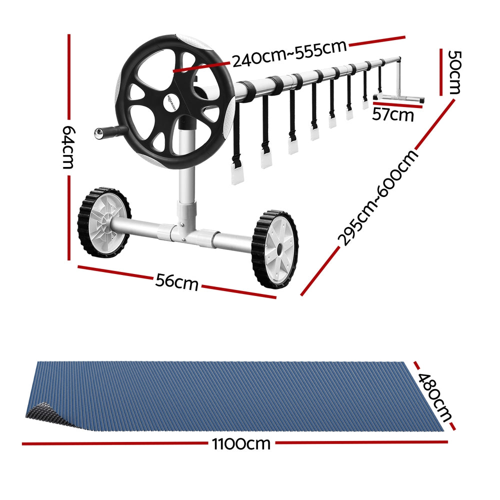 Aqua Buddy Pool Cover | 11x4.8m | 600 Micron with Roller 5.55m | Black | Swimming Pools