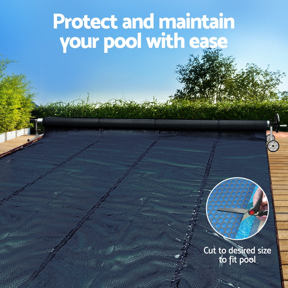 Aqua Buddy Pool Cover | 11x4.8m | 600 Micron with Roller 5.55m | Black | Swimming Pools