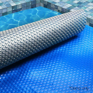 Pool Cover | 11x6.2m | 400 Micron | Swimming Pool Solar Blanket | Blue Silver