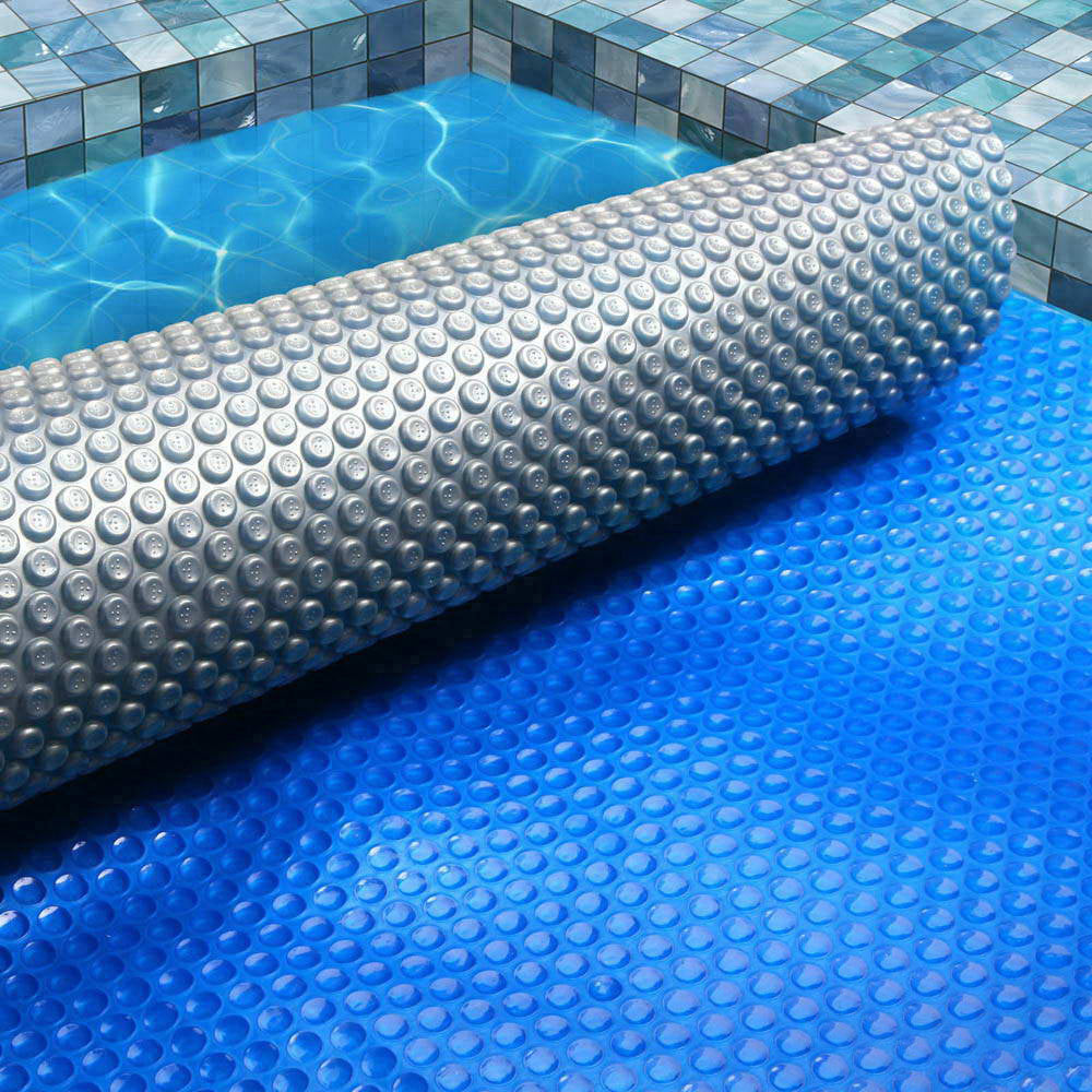Pool Cover | 11x6.2m | 400 Micron | Swimming Pool Solar Blanket | Blue Silver